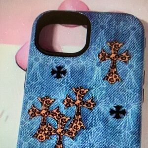 Case-Mate Blue and Gold Cross Design Phone Case